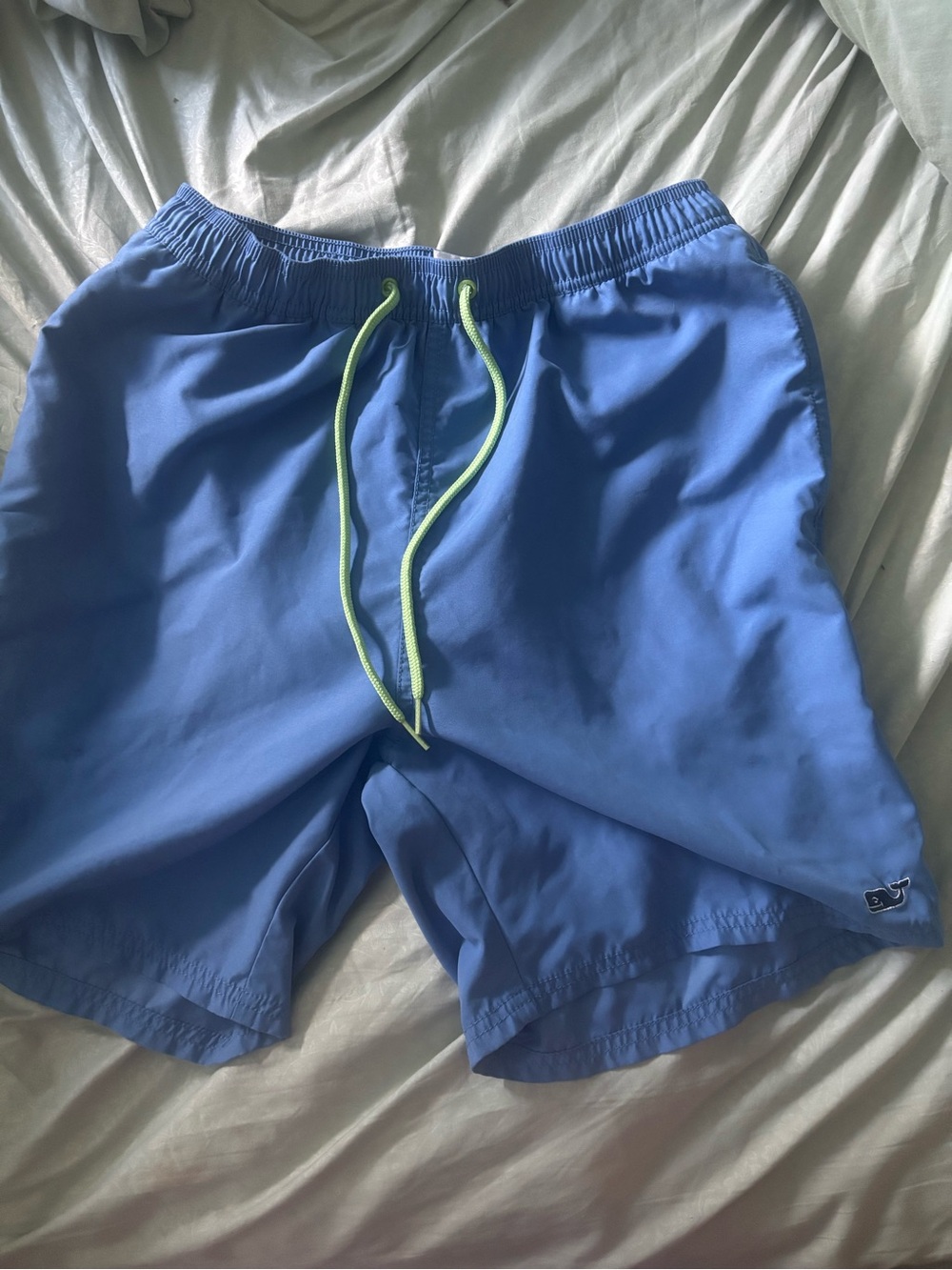 Vineyard Vines Bright Blue Swim Trunks with Lime Drawstring